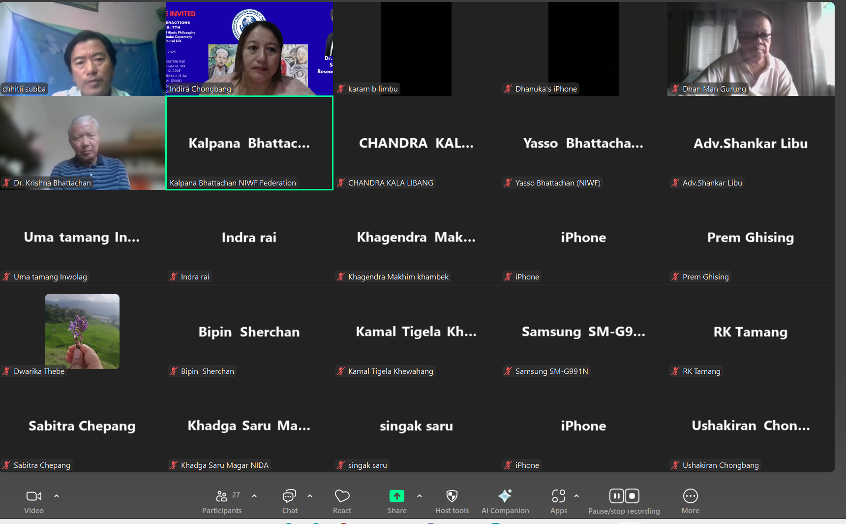 FIWNA Successfully Conducts Its 7th Virtual Interaction Series on the Influence of Hindu Philosophy on Yakthung (Limbu) Socio-Cultural Life